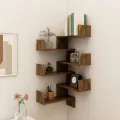 Étagères d'angle murales 2 pcs Chêne fumé 40x40x50 cm Bois
