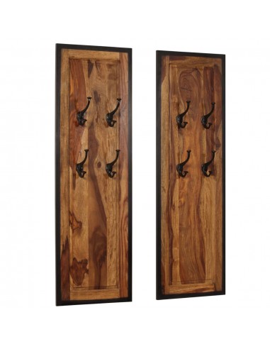 Portemanteaux 2 pcs Bois solide de Sesham