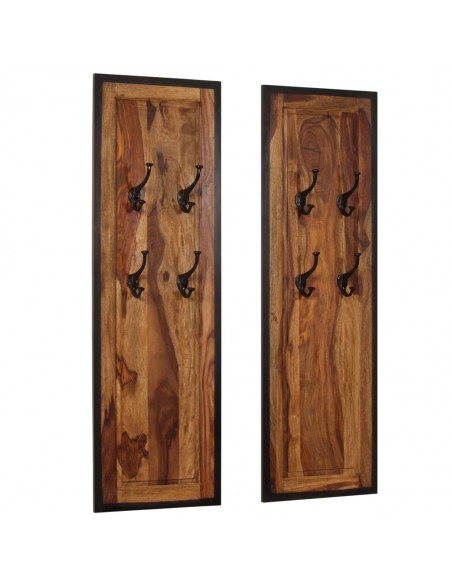 Portemanteaux 2 pcs Bois solide de Sesham