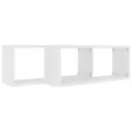 Étagères murales cube 2 pcs Blanc 60x15x23 cm Bois d’ingénierie