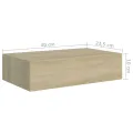Étagères à tiroirs murales 2 pcs chêne 40x23,5x10 cm MDF