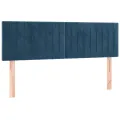 cadre de lit et matelas Bleu foncé 140x200cm Velours