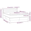 cadre de lit et matelas Bleu foncé 140x200cm Velours