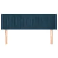 Tête de lit avec oreilles Bleu foncé 147x16x78/88 cm Velours