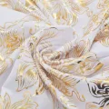 Housses extensibles de chaise 6 pcs Blanc avec imprimé doré
