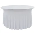 Nappes élastiques de table avec jupon 2 pcs 180x74 cm Blanc