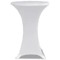 Housses élastiques de table Ø 60 cm Blanc 2 pcs