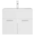 Armoire d'évier avec lavabo intégré Blanc Aggloméré