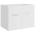 Armoire d'évier avec lavabo intégré Blanc Aggloméré