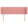 Tête de lit avec oreilles Rose 147x23x78/88 cm Velours