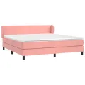 cadre de lit avec matelas Rose 160x200 cm Velours