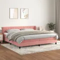 cadre de lit avec matelas Rose 200x200 cm Velours