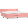 cadre de lit avec matelas Rose 200x200 cm Velours