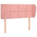 Tête de lit avec oreilles Rose 103x23x78/88 cm Velours