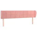 Tête de lit avec oreilles Rose 203x23x78/88 cm Velours