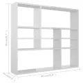 Étagère murale Blanc brillant 90x16x78 cm Bois d’ingénierie
