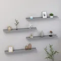 Étagères murales 4 pcs Gris 80x9x3 cm