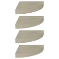Étagères d'angle flottantes 4 pcs chêne 25x25x3,8 cm MDF