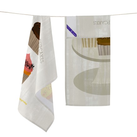 Kitchen Cloth HappyFriday Cupcakes Multicolour 70 x 50 cm (2 Units) 2