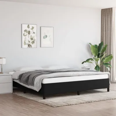 Cadre de lit sans matelas noir 200x200 cm tissu