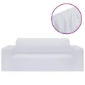 Housse extensible de canapé 2 places Blanc Jersey de polyester