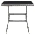Table de jardin gris 80x80x74 cm résine tressée