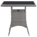 Table de jardin gris 80x80x74 cm résine tressée