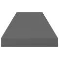 Étagère murale flottante Gris brillant 80x23,5x3,8 cm MDF