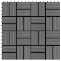 Carreau de terrasse 11 pcs WPC 30 x 30 cm 1 m² Gris