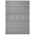 Tapis à tissage plat d'extérieur 120x170 cm Rayures bleues