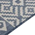 Tapis à tissage plat d'extérieur 120x170 cm Rayures bleues