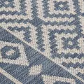 Tapis à tissage plat d'extérieur 120x170 cm Rayures bleues