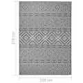 Tapis à tissage plat d'extérieur 120x170 cm Rayures bleues
