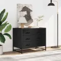 Armoire à tiroirs noir 70x41x56 cm bois d'ingénierie