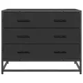Armoire à tiroirs noir 70x41x56 cm bois d'ingénierie
