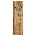 Porte-manteau mural 2 pcs Bois de manguier massif 36x110x3 cm