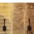 Porte-manteau mural 2 pcs Bois de manguier massif 36x110x3 cm