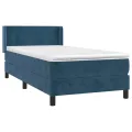 cadre de lit avec matelas Bleu foncé 100x200 cm