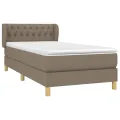 cadre de lit avec matelas Taupe 90x190 cm Tissu