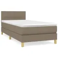 cadre de lit avec matelas Taupe 90x190 cm Tissu