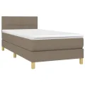 cadre de lit avec matelas Taupe 90x190 cm Tissu