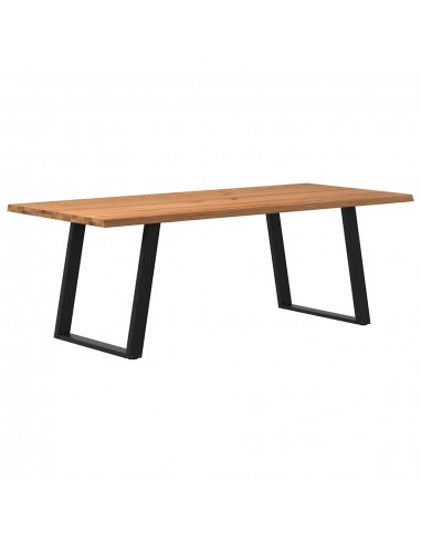 Table à manger marron clair 220x100x74 cm bois de chêne massif