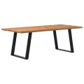 Table à manger marron clair 220x100x74 cm bois de chêne massif