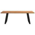 Table à manger marron clair 220x100x74 cm bois de chêne massif