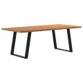 Table à manger marron clair 220x100x74 cm bois de chêne massif