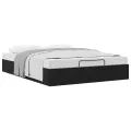  Cadre de lit ottoman sans matelas noir 140x200 cm velours