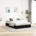  Cadre de lit ottoman sans matelas noir 140x200 cm velours