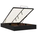  Cadre de lit ottoman sans matelas noir 140x200 cm velours