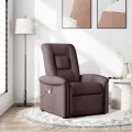Fauteuil de massage inclinable Marron foncé Tissu