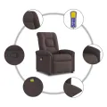Fauteuil de massage inclinable Marron foncé Tissu